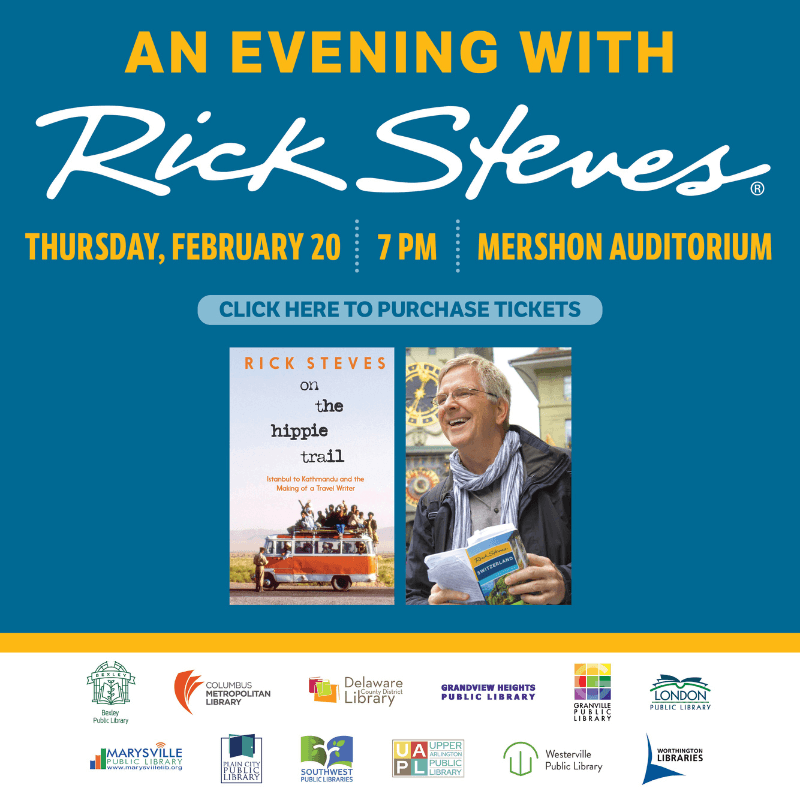 Rick Steves visit to Columbus ticket sale notice Dec. 10