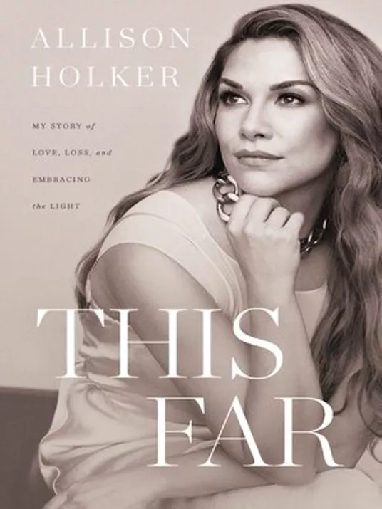 Sitting portrait of the author on the cover of "This Far" by Allison Holker